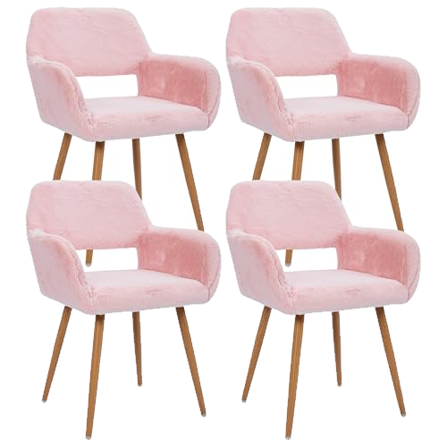 GOOLON Furry Desk Chair Set of 4